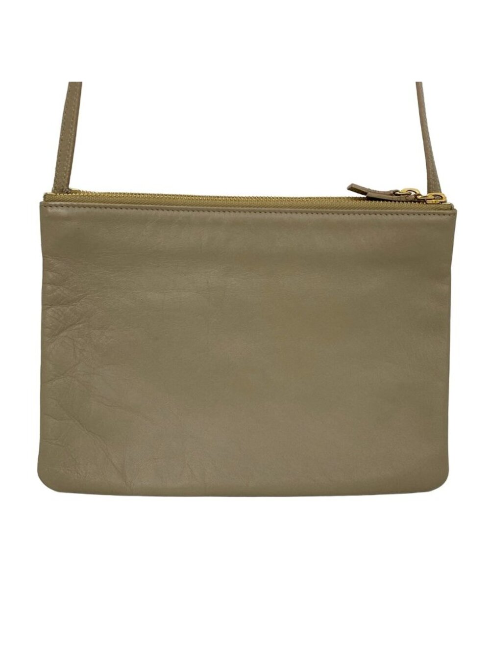 ★SOLD★ ★SOLD★ Celine Shoulder Bag Triolage Gray Beige Leather - Picture 3 of 12